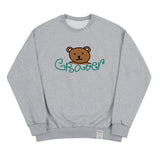 Bear Face Smile White Clip Sweatshirt