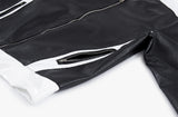 Neck snap button biker leather jacket