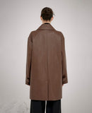 Vegan Leather Balmacaan Half Coat