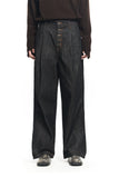 BUTTON FLY WIDE DENIM PANTS