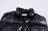 Glossy over zip-up padding vest