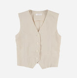 Formal back strap button-up vest