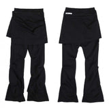 Wrap Over Tuck Pants / Black