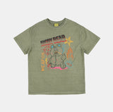 Angry bear printing pigment washed t-shirt