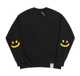 Elbow Bookle Embroidery Smile Drawing Sweatshirt