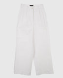 Two pintuck wide cotton pants