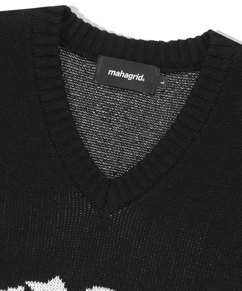 mahagrid(マハグリッド) - TRIBAL LOGO KNIT VEST – einz.jp