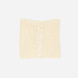 Cable knit button-up tube top