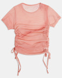 Marble strap mesh t-shirt