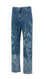 WINTER FLOWER LAZER WIDE DENIM PANTS