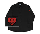 Sleeve Heart Logo Smile Embroidery Overfit Shirt