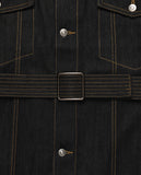 CARBON INDIGO BELTED DENIM TRUCKER