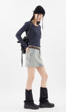 Carpenter loop mini denim skirt