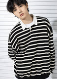 RUGBY WAFFLE STRIPE CREWNECK