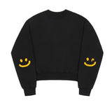 [WOMAN] Elbow Drawing Smile Crop Sweatshirt