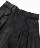 23SS Vegan Leather Bermuda Pants