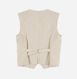 Formal back strap button-up vest