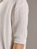 BUTTER CREAM KNIT HALF SHIRTS