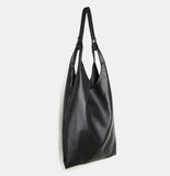 V Strap leather shoulder bag