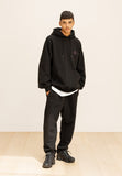GRATING EMBLEM BACK SLIT ZIP PANTS