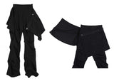 Wrap Over Tuck Pants / Black