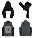 2-way Vest Fleece Zip-up / Black