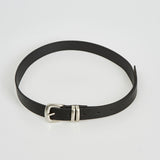 Double buckle leather belt