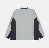 Sporty string v-neck nylon sweatshirt