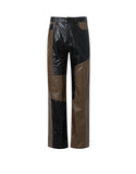 PATCHY LEATHER WIDE PANTS