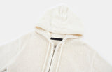 Cashmere mix wool knit zip-up hood