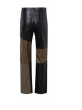 PATCHY LEATHER WIDE PANTS