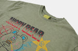 Angry bear printing pigment washed t-shirt