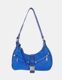 Satin buckle hobo shoulder bag