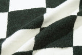 CHECKER BOARD TERRY CARDIGAN
