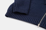 Soft 2-way zip-up heavy knit hood