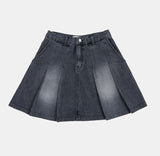 Washed tennis denim skirt