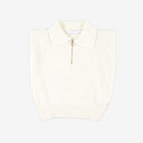 Motion wide collar sleeveless knitwear