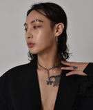 Drop Black Butterfly Choker Necklace