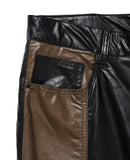 PATCHY LEATHER WIDE PANTS