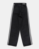 Side triple line loose denim pants