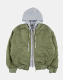 Detachable hood shirring MA-1 jumper