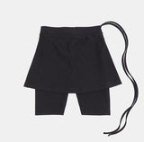 leggings layered banding skirt