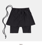 leggings layered banding skirt