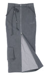 2-way Zipper Gusset Skirt / Ash purple