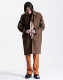 SINGLE BALMACAAN COAT BROWN