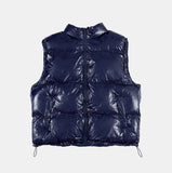 Glossy over zip-up padding vest