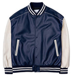 Vegan Leather Lining Varsity Jacket