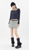 Carpenter loop mini denim skirt