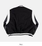 Wool mix balloon fit varsity jumper