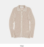 Scocy button-up collar knit cardigan